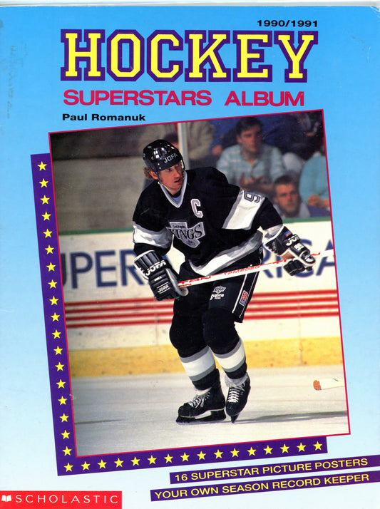 1990/91 Scholastic Hockey Superstars Album Vintage Hockey Softcover Book Wayne Gretzky
