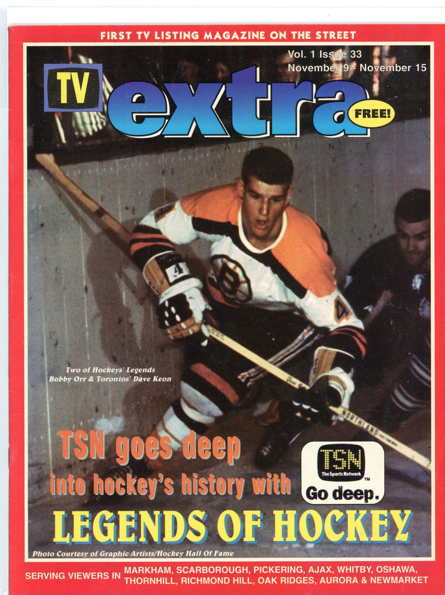 TV Extra Vol. 1 Issue 33 (Nov. 9 - 15, 1996) Vintage Magazine Bobby Orr Cover