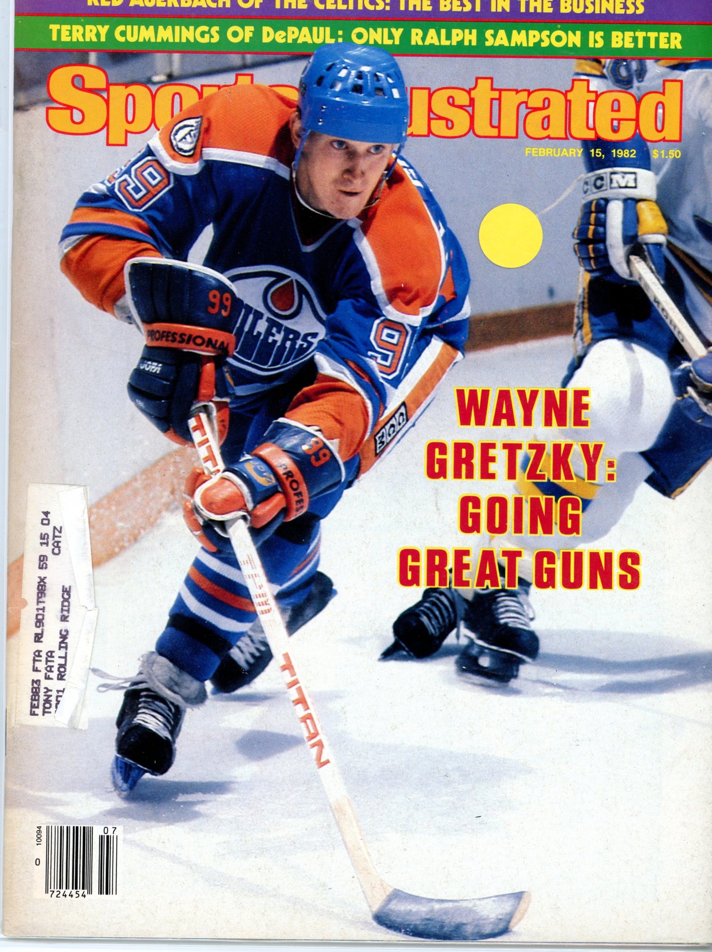 Sports Illustrated Vintage Magazine (February 15, 1982) Wayne Gretzky Going Great Guns Subscription