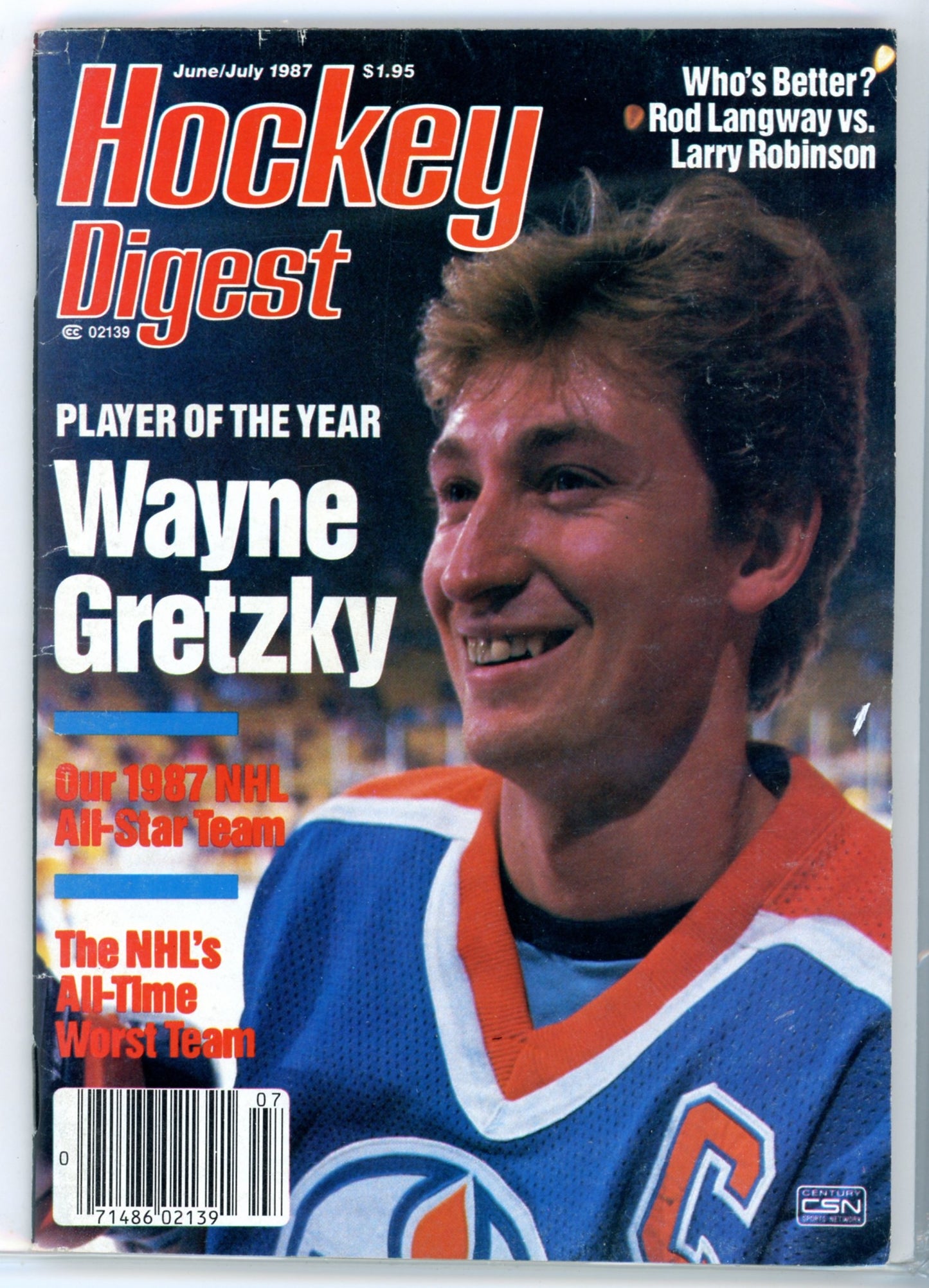 Hockey Digest June/July 1987 Vintage Hockey Magazine Player of the Year Wayne Gretzky