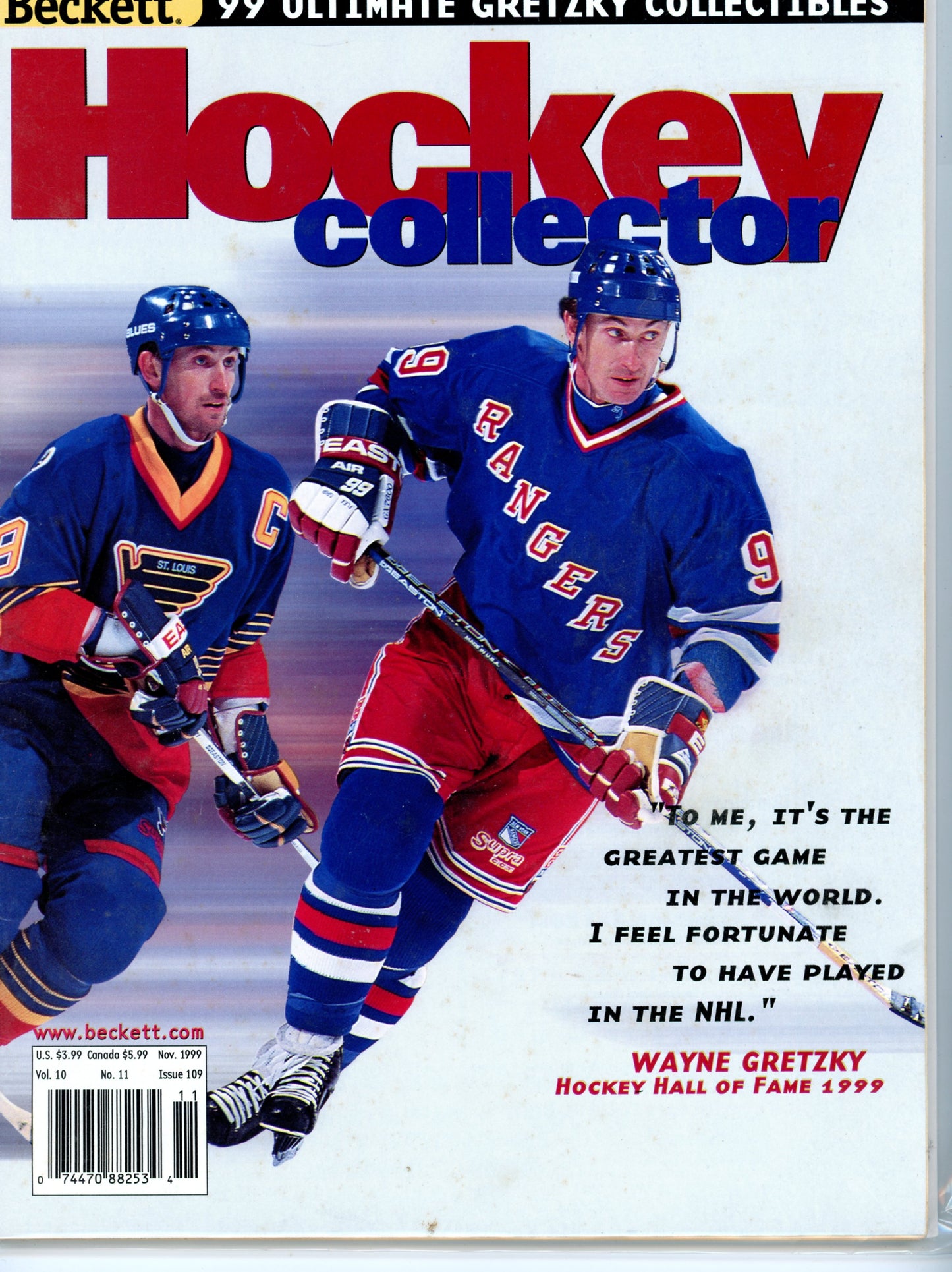 Beckett Hockey Collector (November 1999) Vintage Hockey Magazine Gretzky Cover