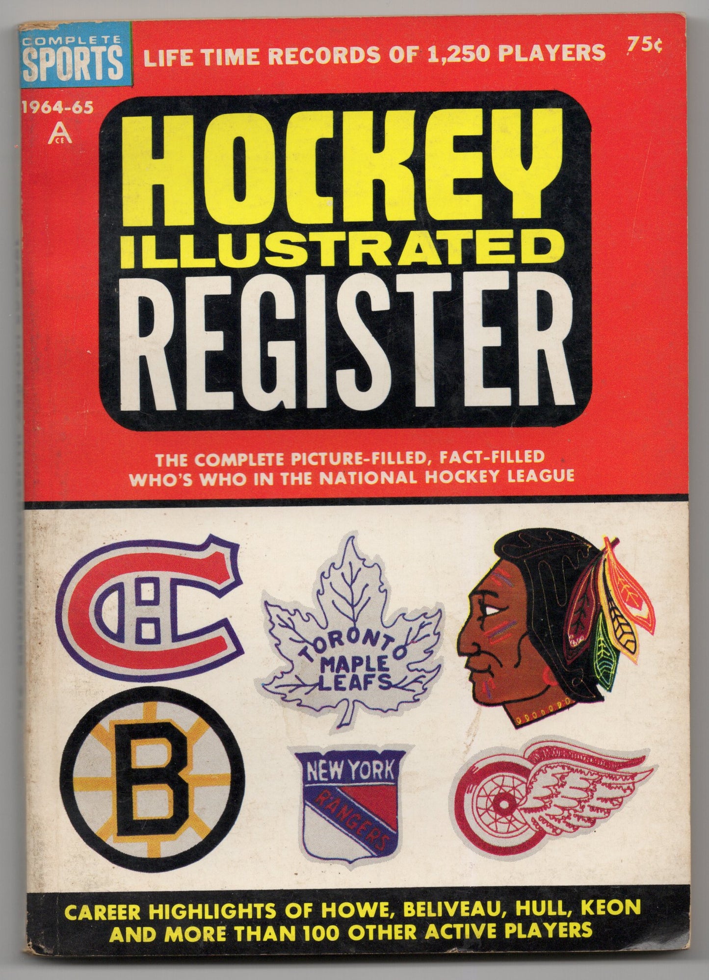 1964/65 Complete Sports Publications Inc. Hockey Illustrated Register Vintage Magazine