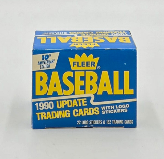 1990 Fleer Update Baseball Cards & Logo Stickers Box 10th Anniversary Edition Complete Set