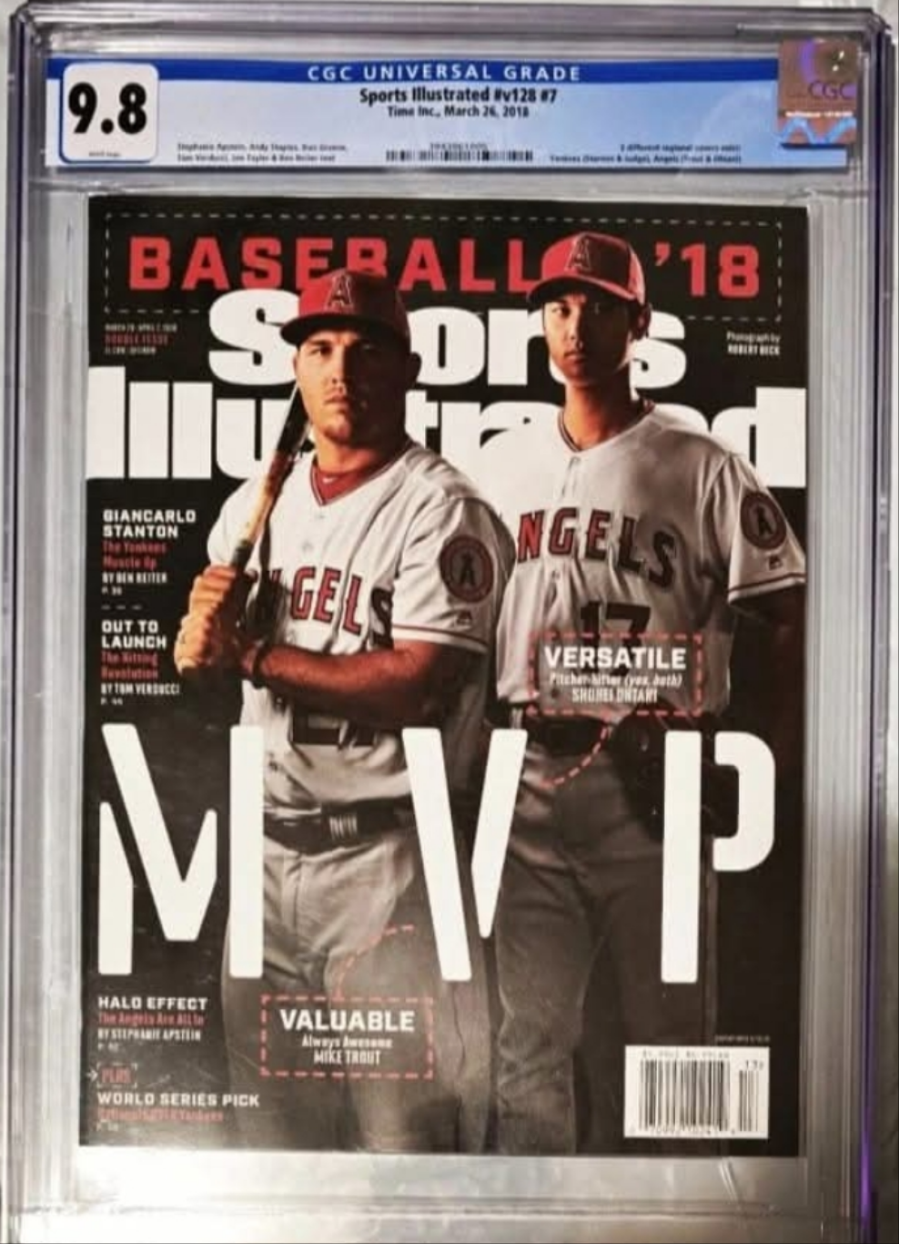 2018 Sports Illustrated Magazine Shohei Ohtani 1st Cover Newsstand Edition CGC 9.8 POP 3