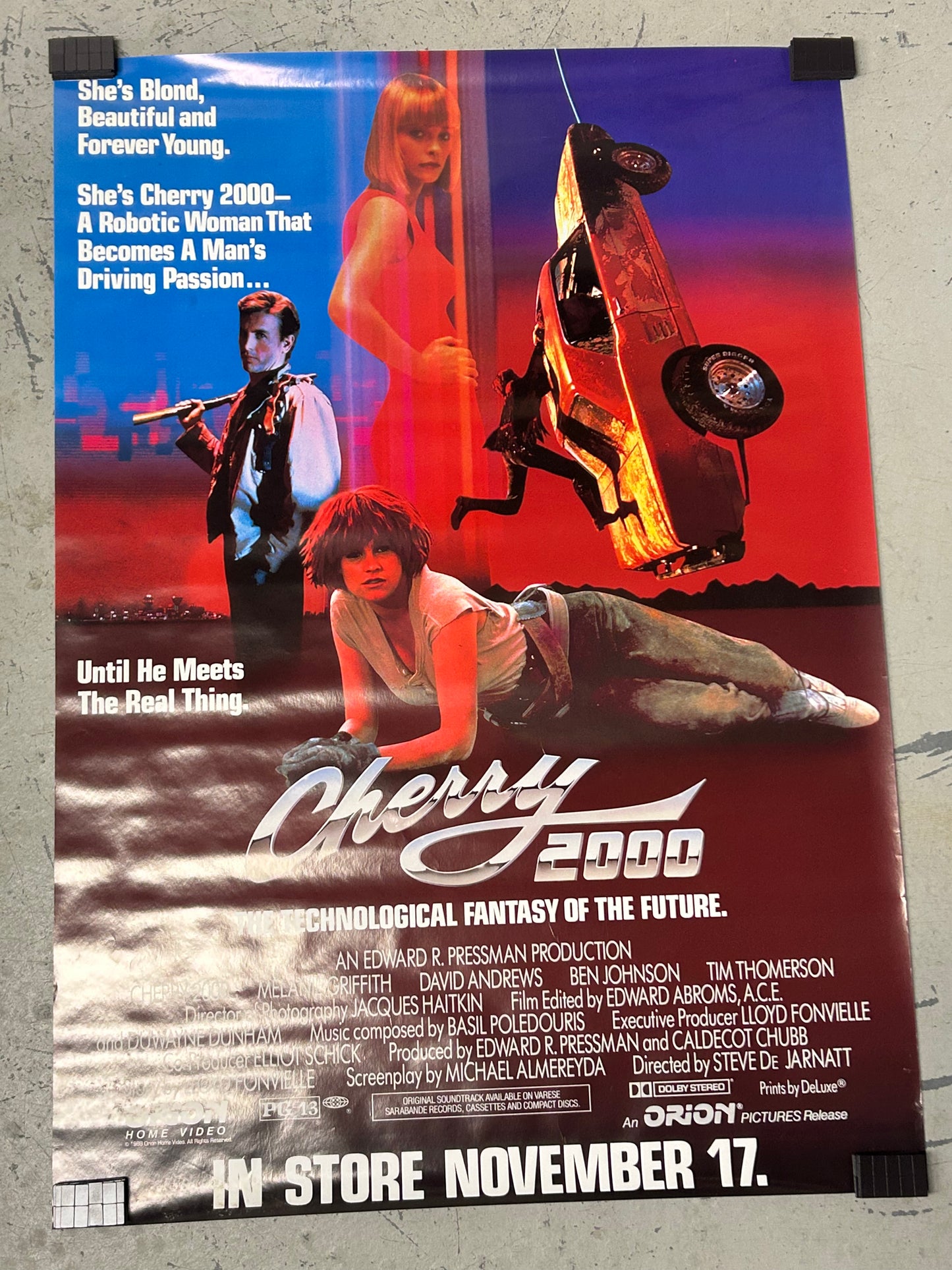 Cherry 2000 (1988) Original Vintage Movie Poster VG-EX Condition