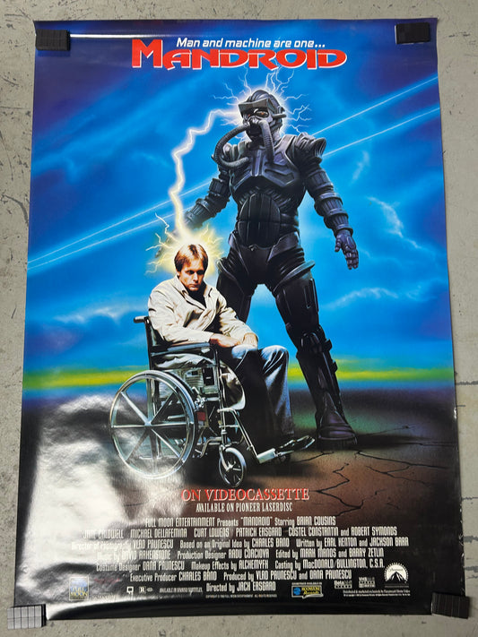 Mandroid (1993) Video Release Original Vintage Movie Poster VG-EX Condition