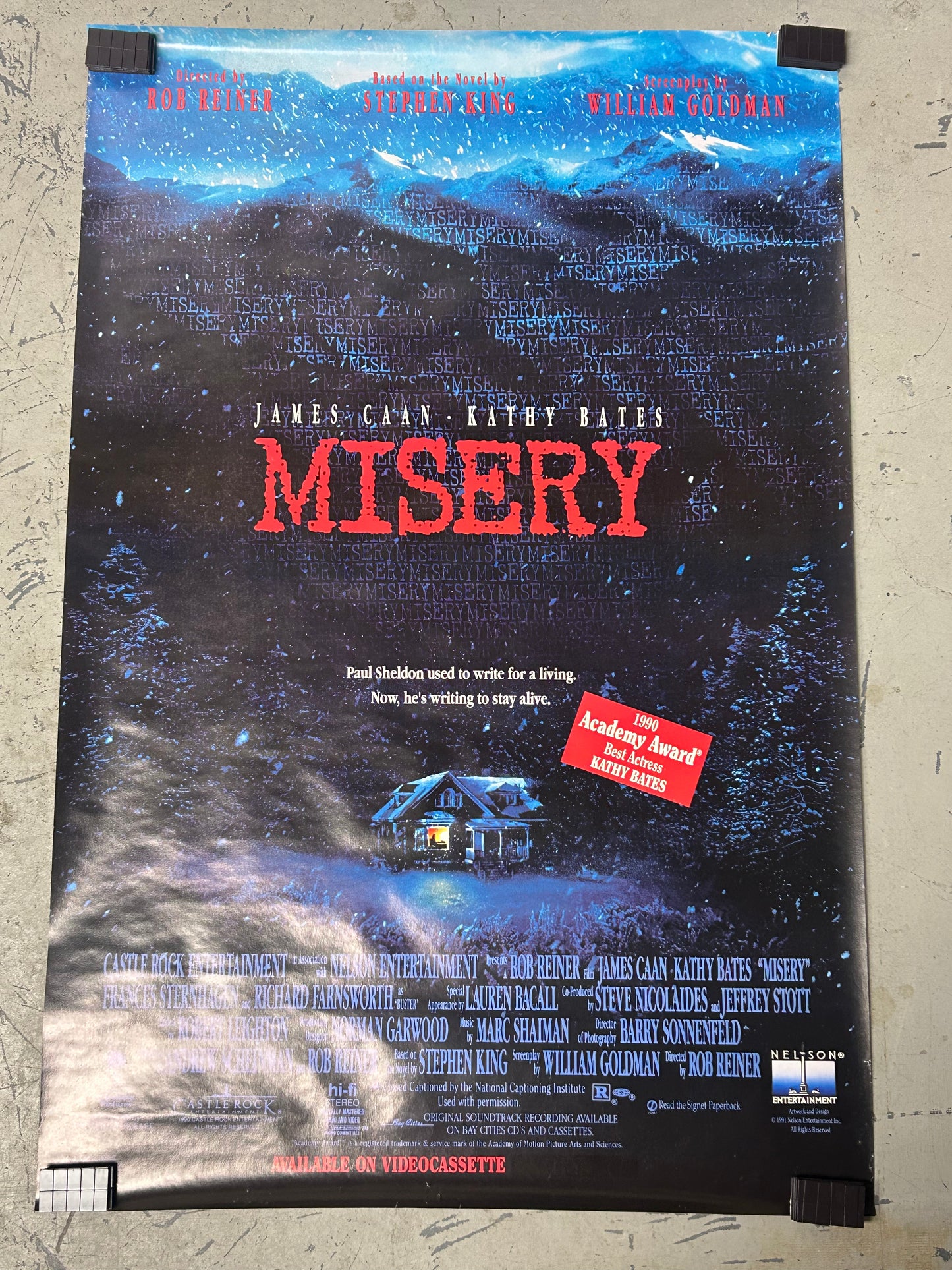 Misery (1990) Original Vintage Movie Poster VG-EX Condition