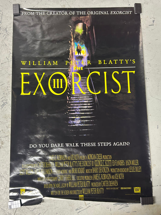 The Exorcist III (1990) Video Release Original Vintage Movie Poster VG-EX Condition