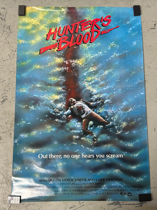 Hunter's Blood (1986) Video Release Original Vintage Movie Poster VG-EX Condition