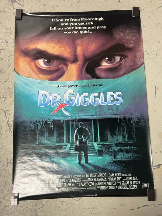 Dr. Giggles (1992) Video Release Original Vintage Movie Poster VG-EX Condition