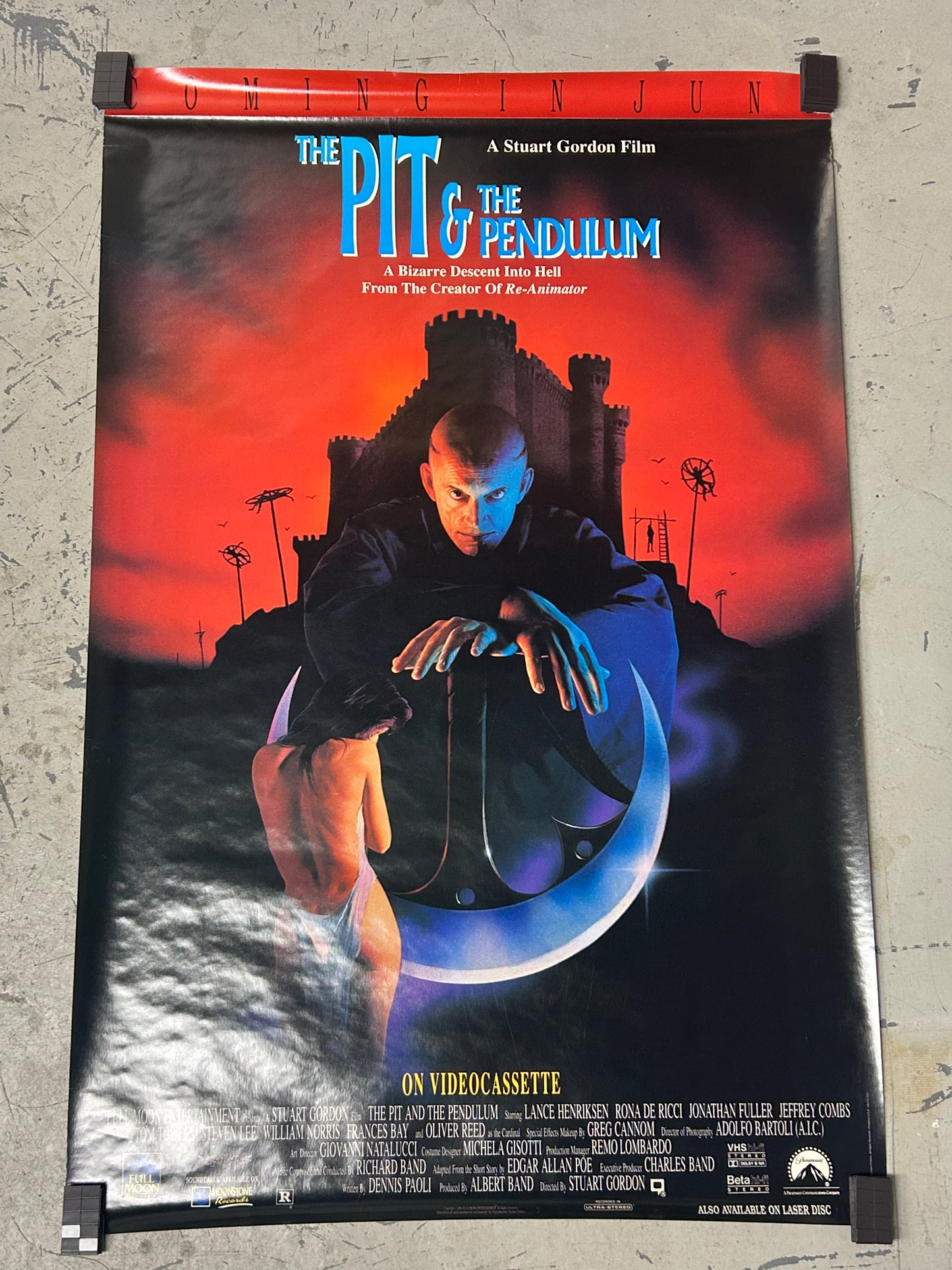 The Pit and the Pendulum (1991) Original Vintage Movie Poster VG-EX Condition