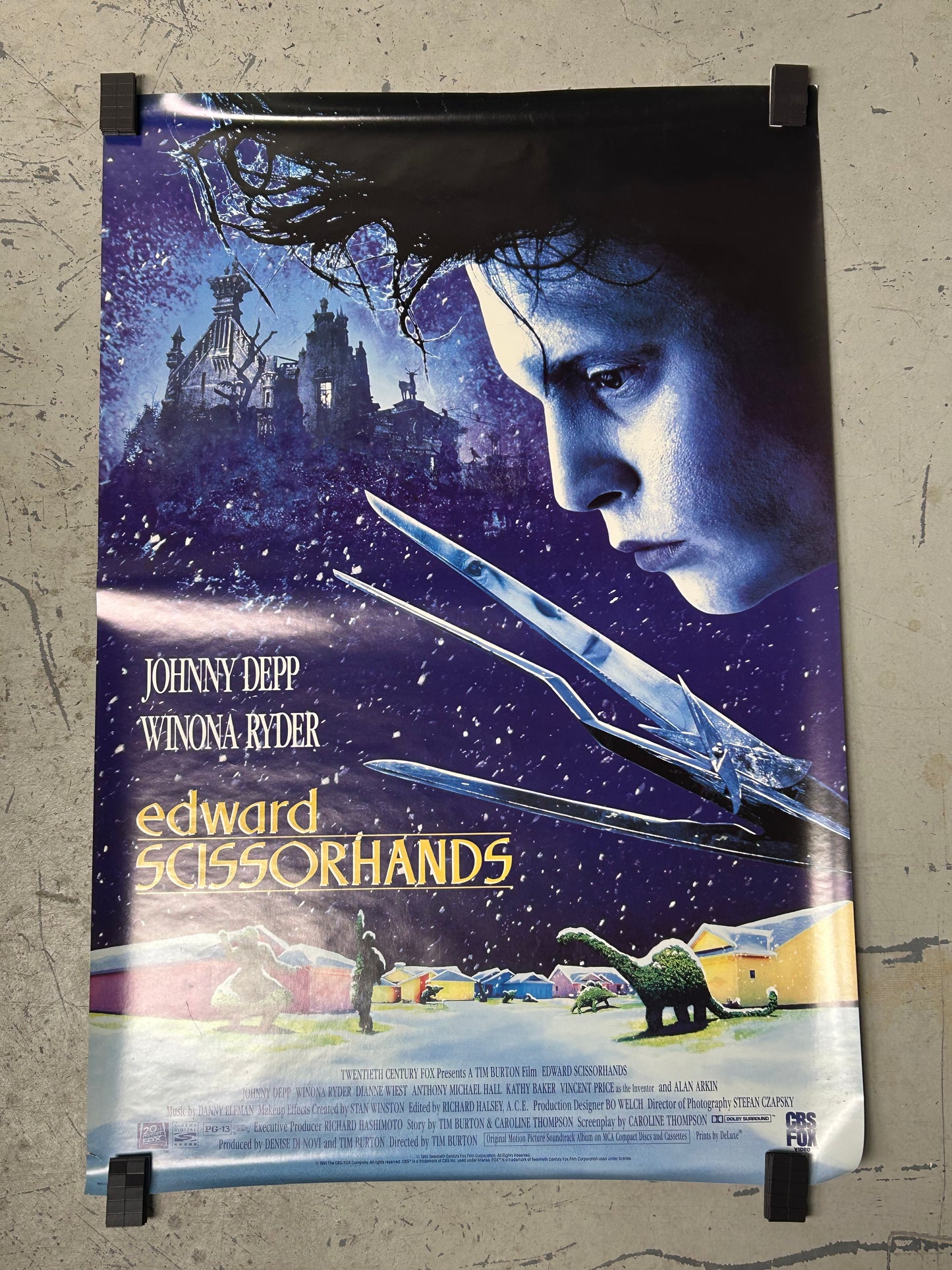 Edward Scissorhands (1990) Original Vintage Movie Poster VG-EX Condition