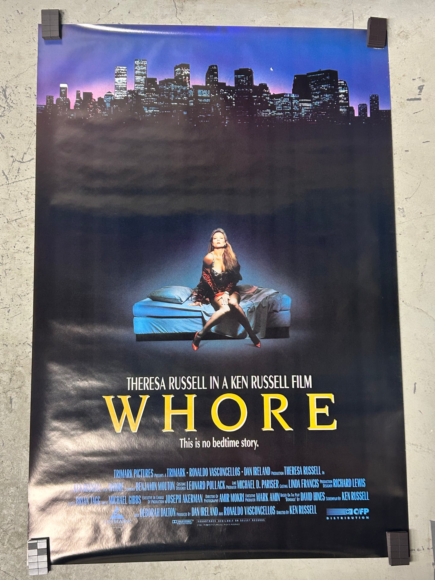 "Whore" (1991) Original Vintage Movie Poster VG-EX Condition
