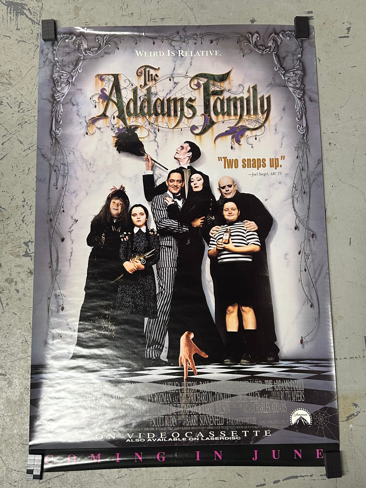 The Addams Family (1991) Original Vintage Movie Poster VG-EX Condition