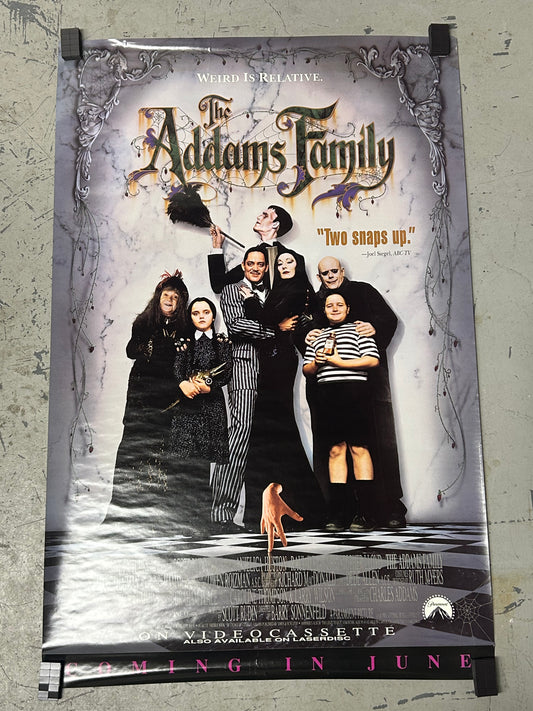 The Addams Family (1991) Video Release Original Vintage Movie Poster VG-EX Condition