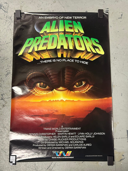 Alien Predators (1987) Video Release Original Vintage Movie Poster VG-EX Condition