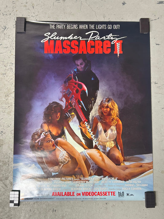 Slumber Party Massacre (1982) Video Release Original Vintage Movie Poster VG-EX Condition