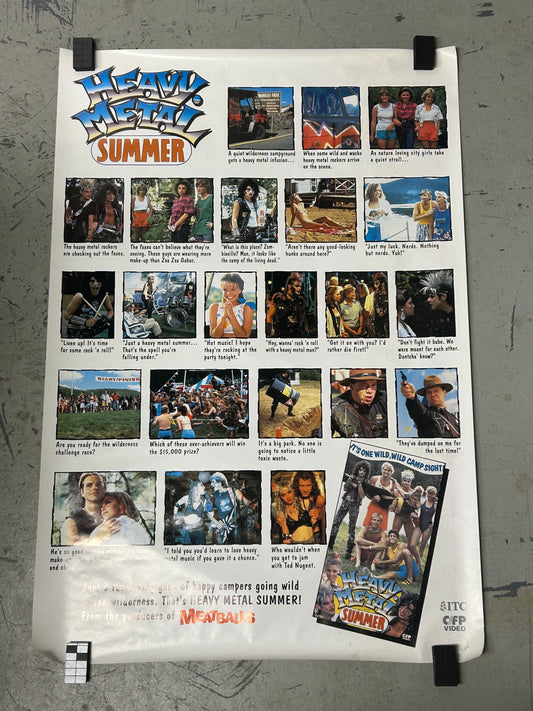 Heavy Metal Summer (1981) Video Release Original Vintage Movie Poster VG-EX Condition