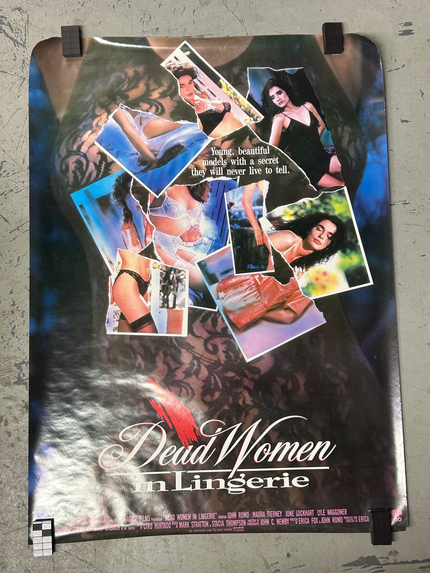 Dead Women in Lingerie (1991) Original Vintage Movie Poster VG-EX Condition
