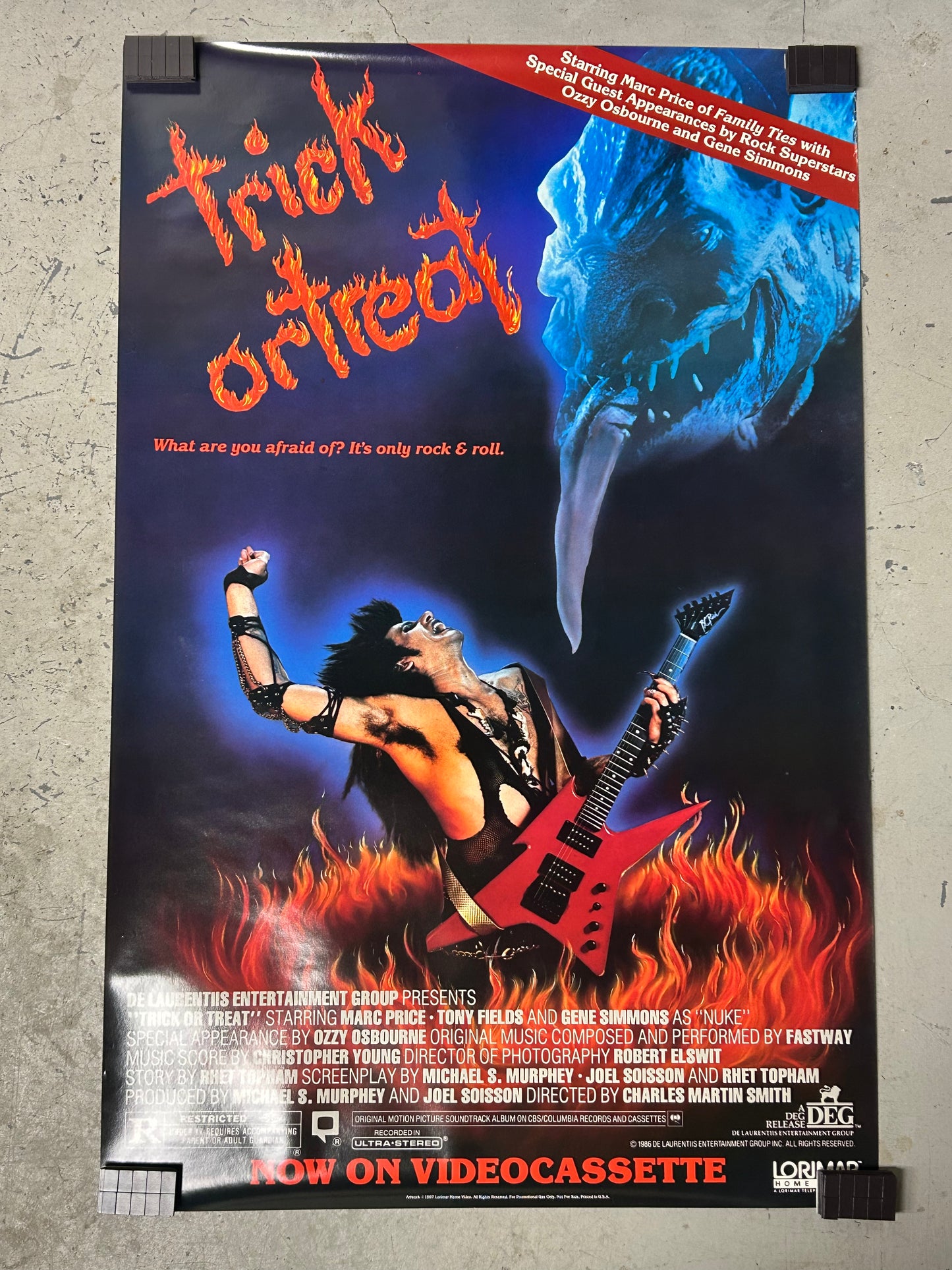 Trick or Treat (1986) Original Vintage Movie Poster VG-EX Condition