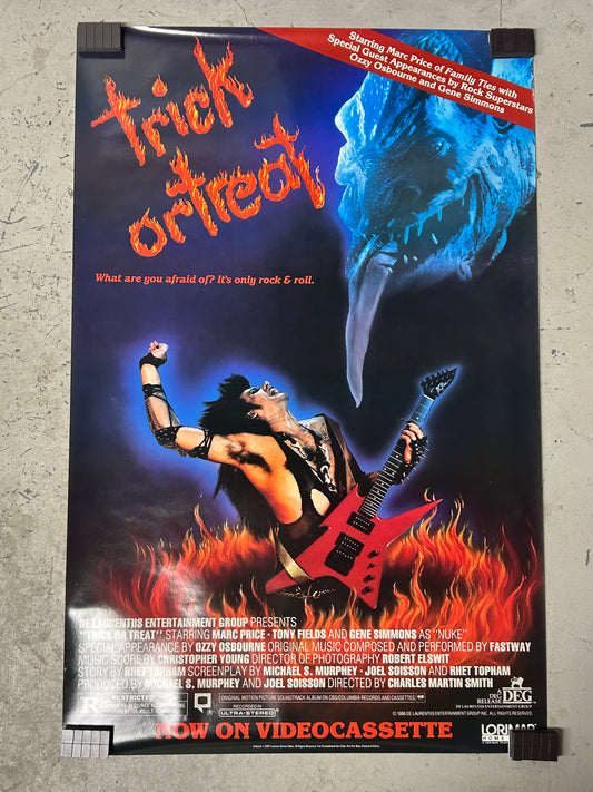 Trick or Treat (1986) Video Release Original Vintage Movie Poster VG-EX Condition