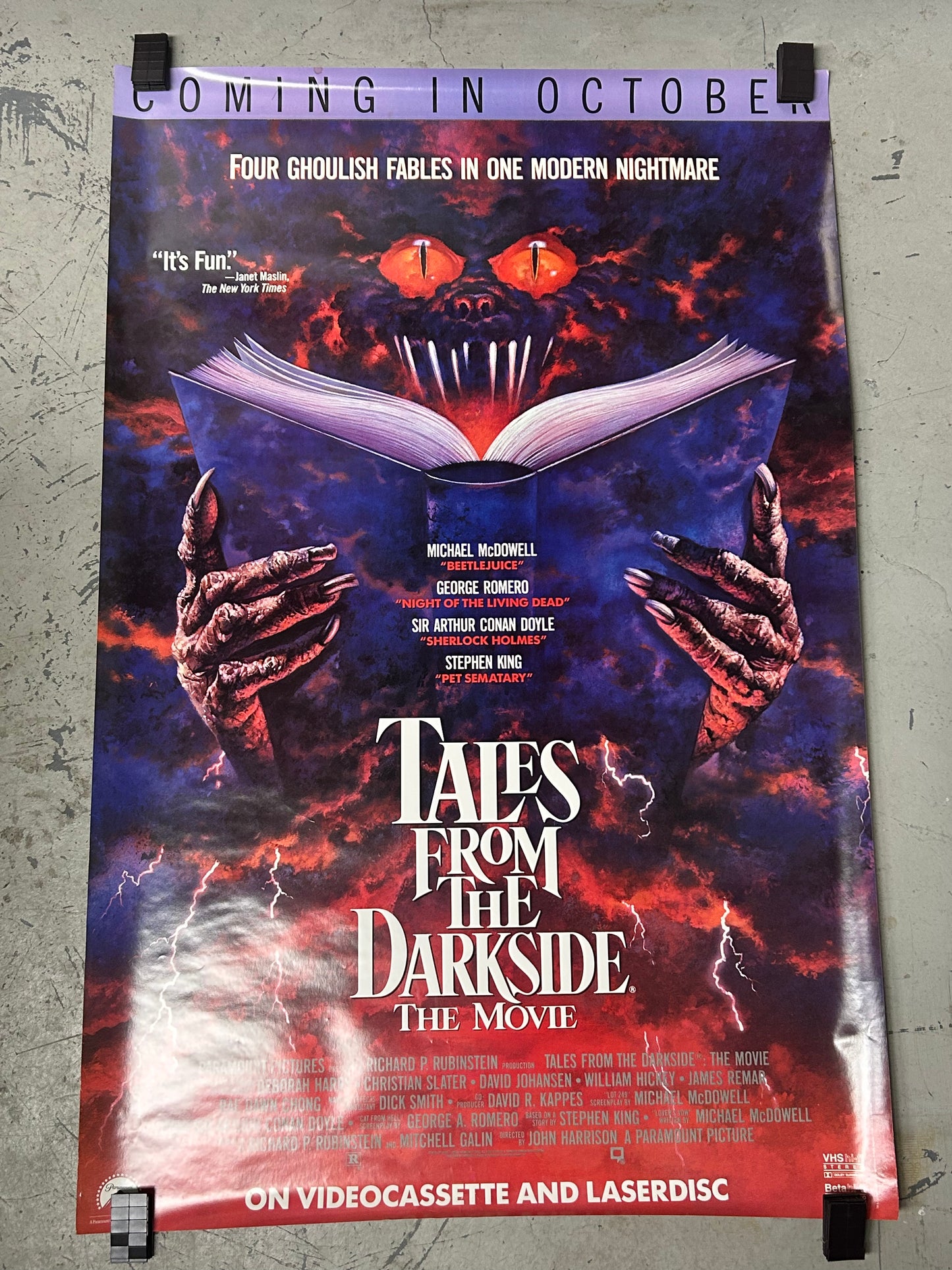 Tales from the Darkside (1990) Original Vintage Movie Poster VG-EX Condition