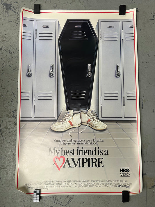 My Best Friend is a Vampire (1987) Video Release Original Vintage Movie Poster VG-EX Condition