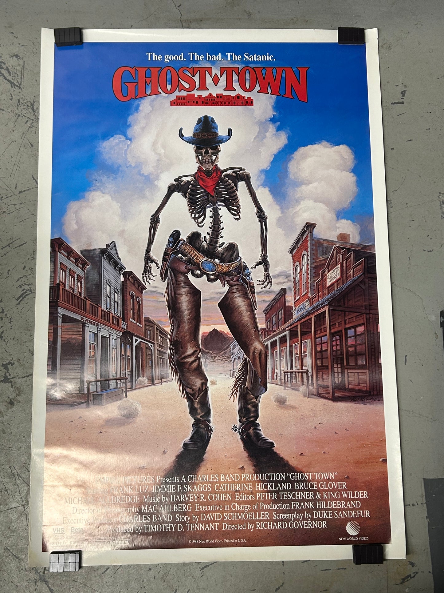Ghost Town (1988) Original Vintage Movie Poster VG-EX Condition