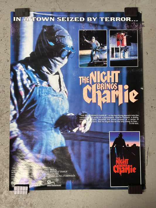 The Night Brings Charlie (1990) Video Release Original Vintage Movie Poster VG-EX Condition