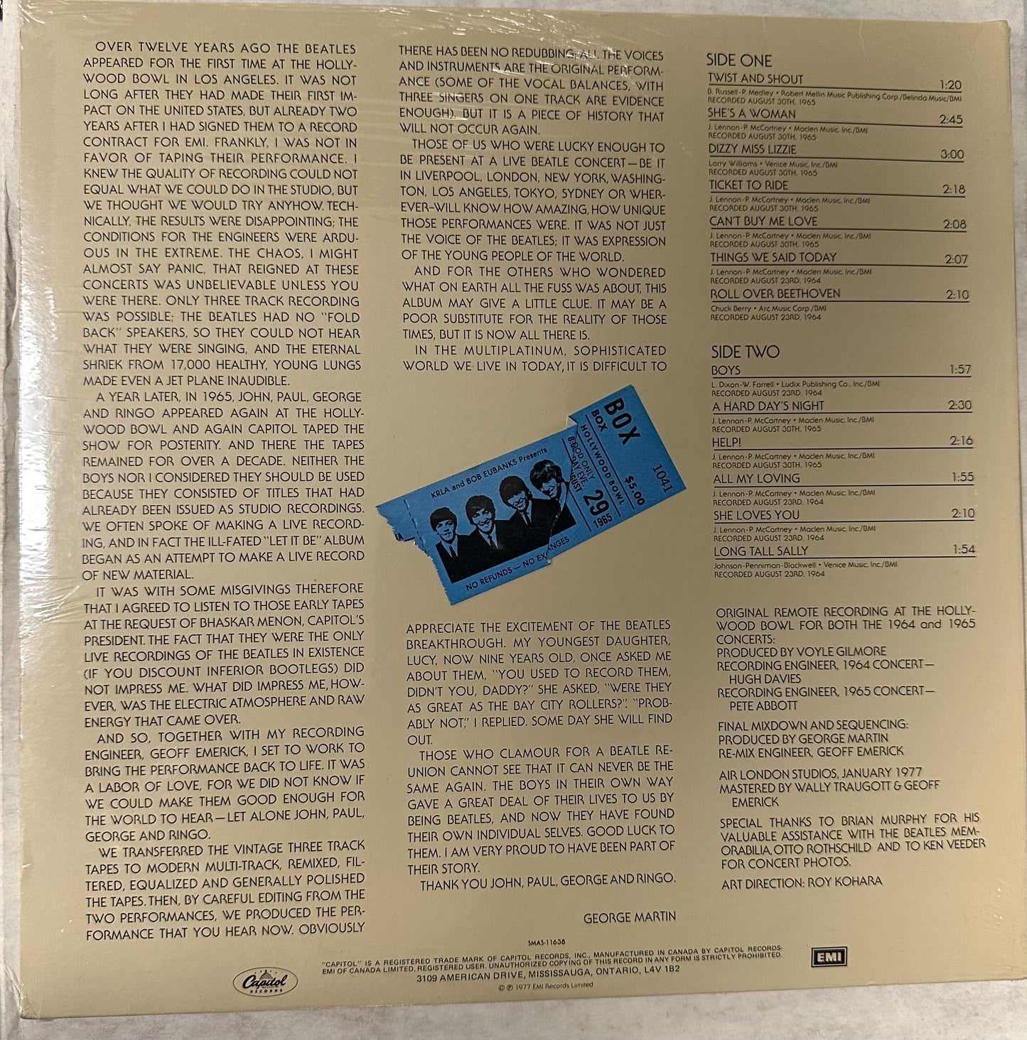 The Beatles – The Beatles At The Hollywood Bowl (Vintage Vinyl LP 1977) New Sealed