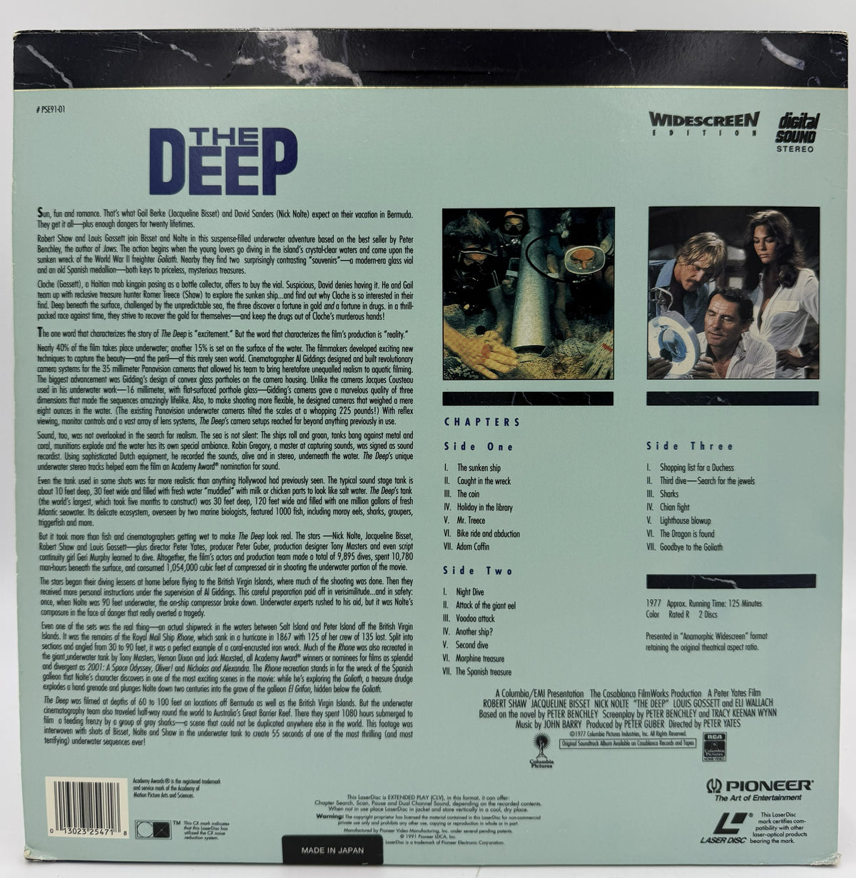The Deep (1977) LaserDisc - Robert Shaw, Jacqueline Bisset, Nick Nolte - Pioneer Special Edition Widescreen - VG