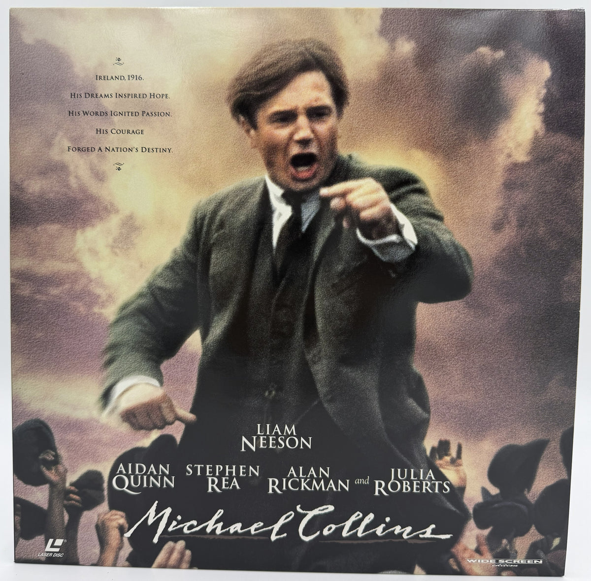 Michael Collins (1996) LaserDisc - Liam Neeson, Julia Roberts, Alan Rickman - Widescreen Dolby Digital - Warner Home Video - EX