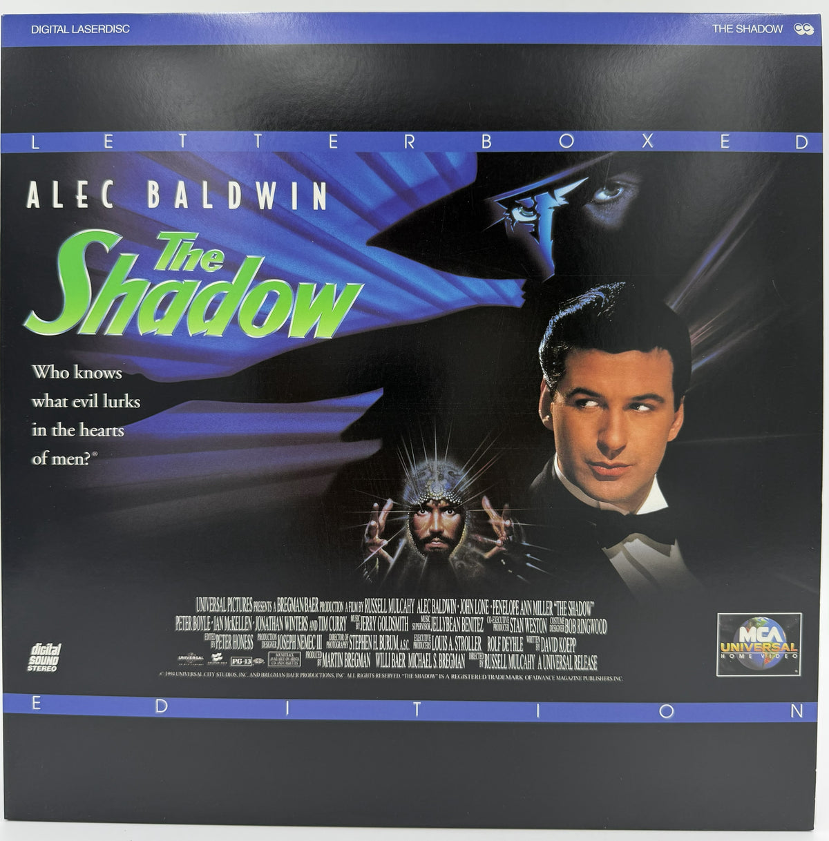The Shadow (1994) LaserDisc - Alec Baldwin, John Lone, Penelope Ann Miller - Letterboxed Edition - MCA Universal - EX