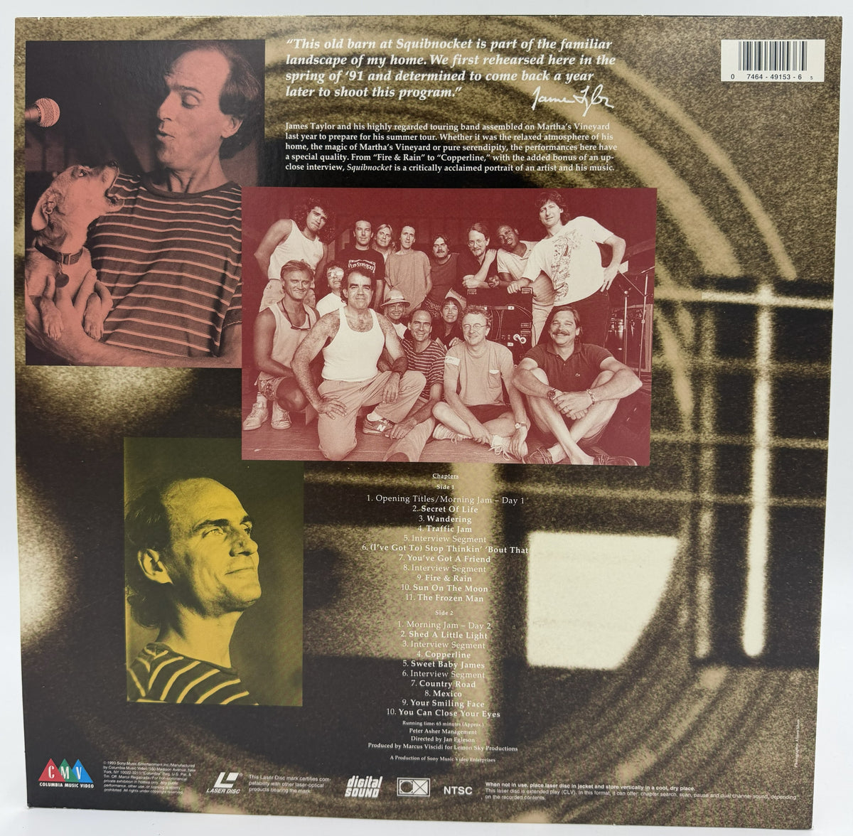 James Taylor - Squibnocket (1993) LaserDisc LD - Columbia Music Video - EX