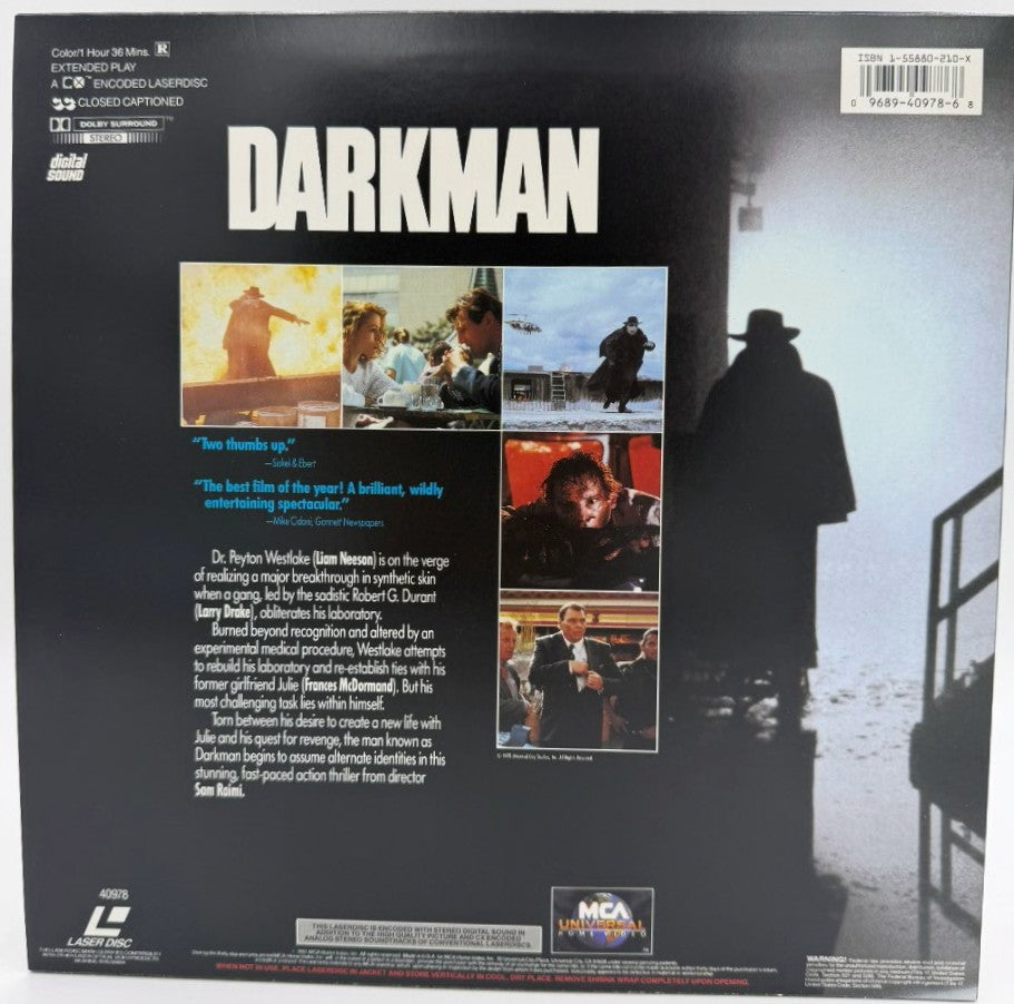 Darkman (1990) LaserDisc - Liam Neeson, Frances McDormand - MCA Universal - EX