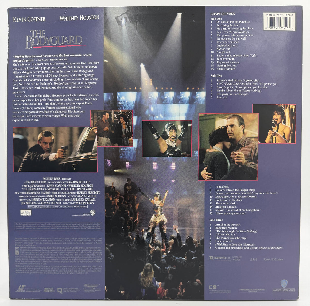 The Bodyguard (1992) LaserDisc - Kevin Costner, Whitney Houston - Widescreen Edition - Warner Home Video - EX