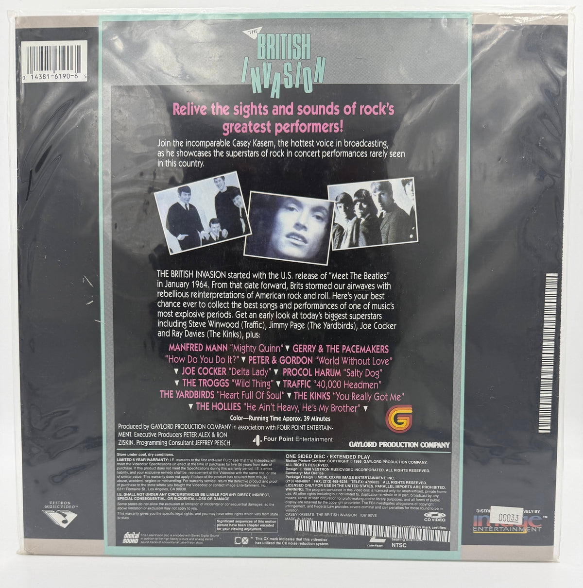 Casey Kasem's Rock 'N' Roll Goldmine: The British Invasion (1988) LaserDisc - EX - Factory Sealed