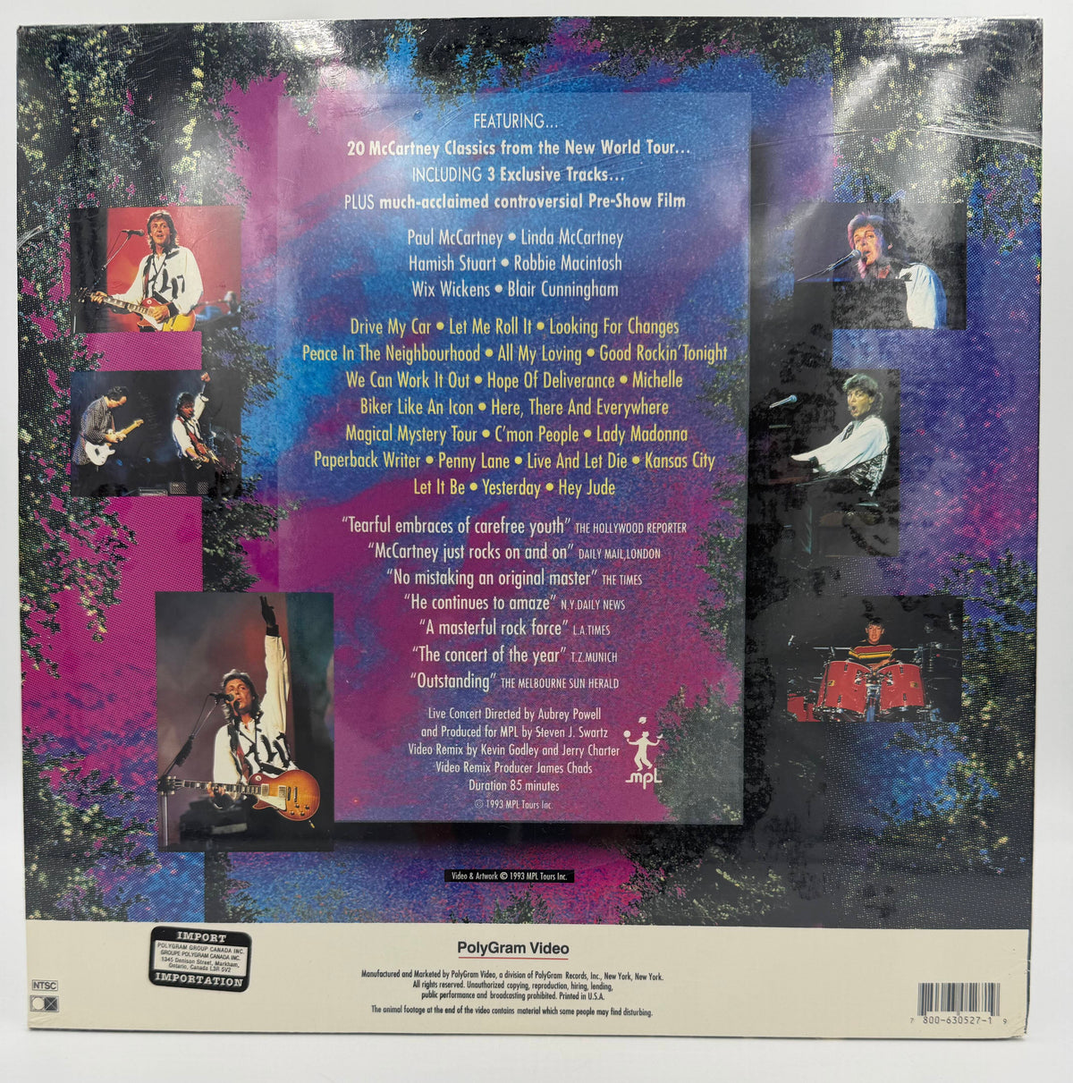 Paul McCartney: Paul Is Live In Concert On The New World Tour (1993) LaserDisc - EX - Factory Sealed