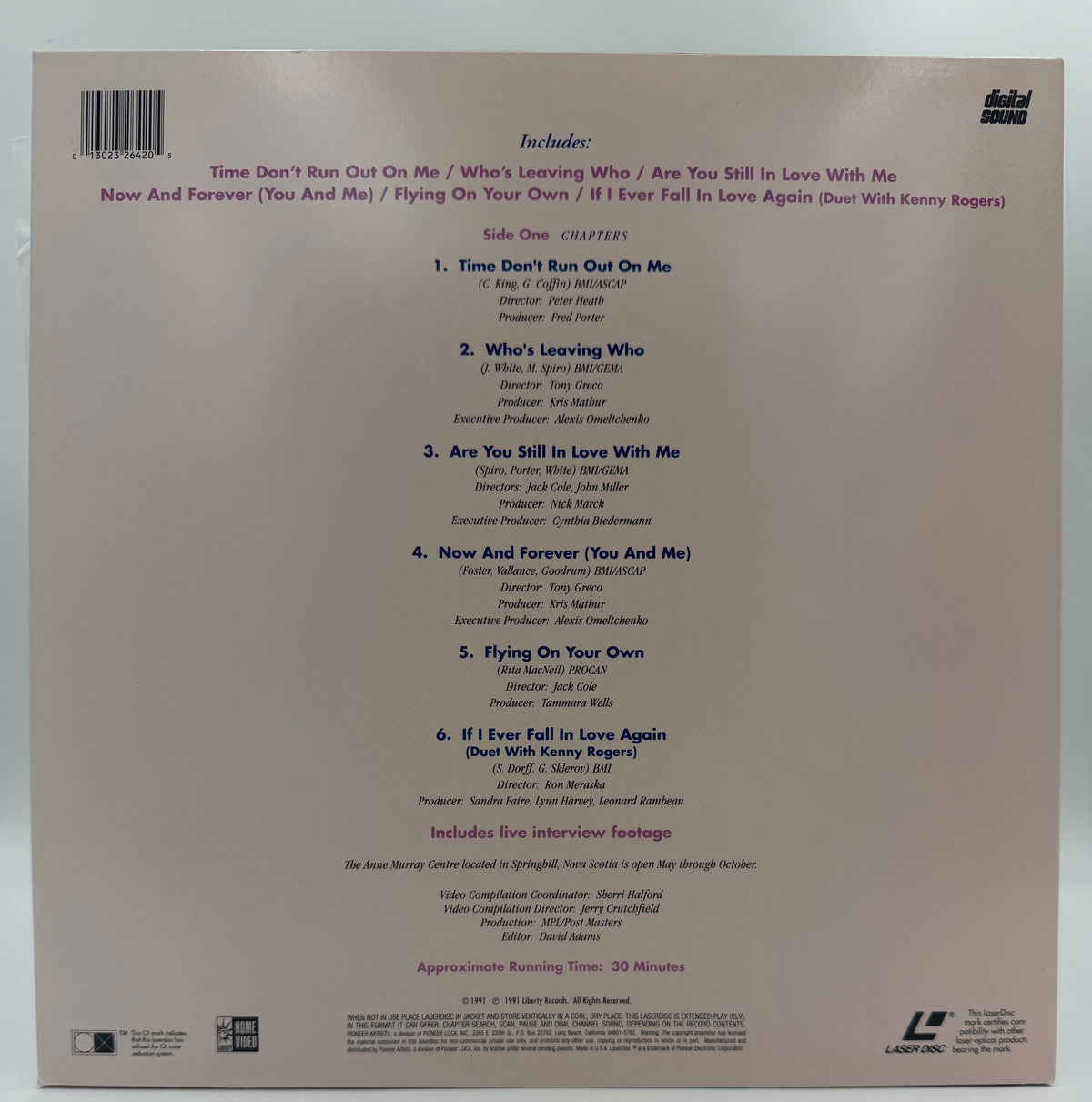 Anne Murray (1991) LaserDisc - EX Country/Adult Contemporary Music