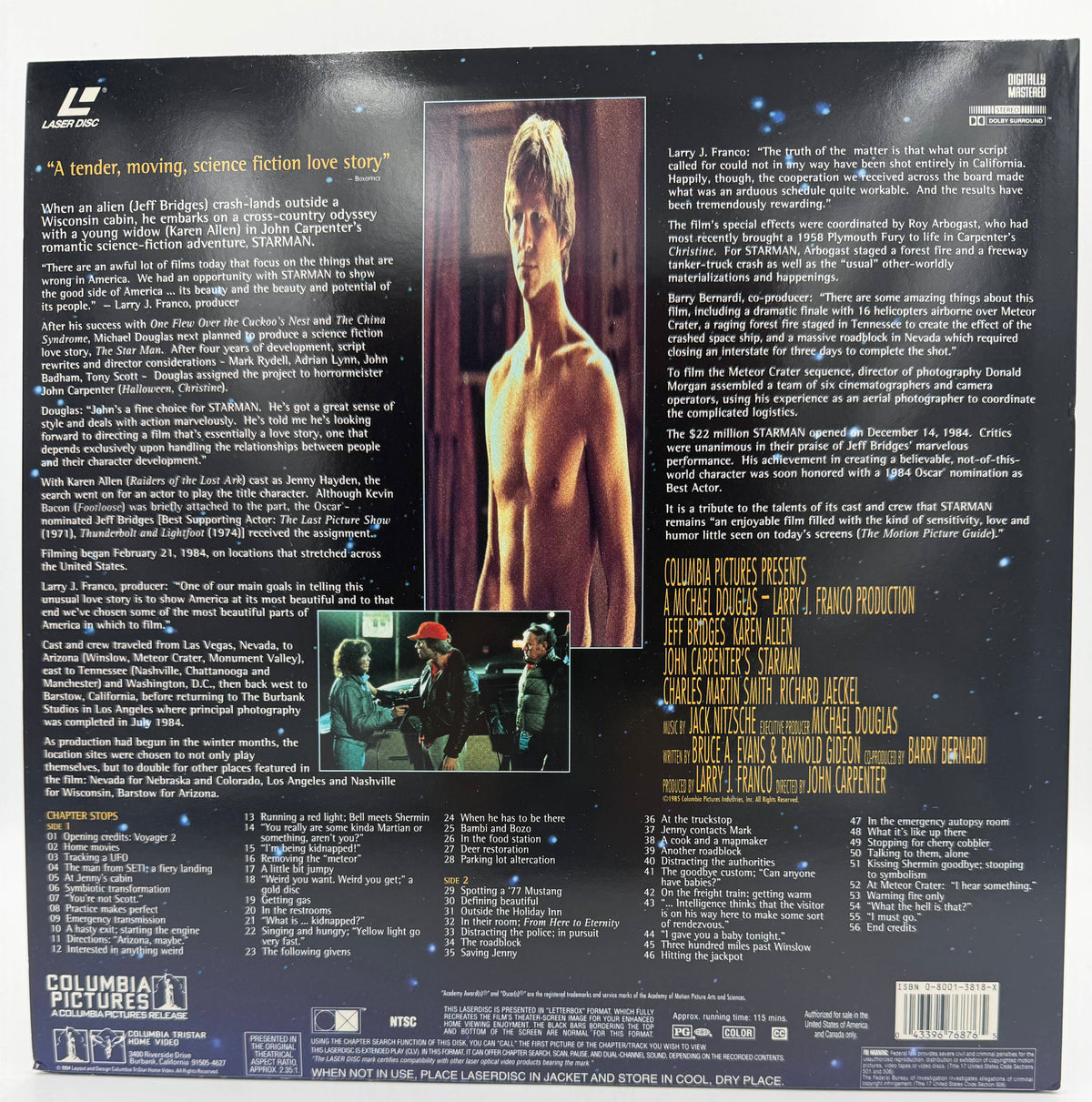 Starman (1984) Deluxe Widescreen Presentation LaserDisc - EX