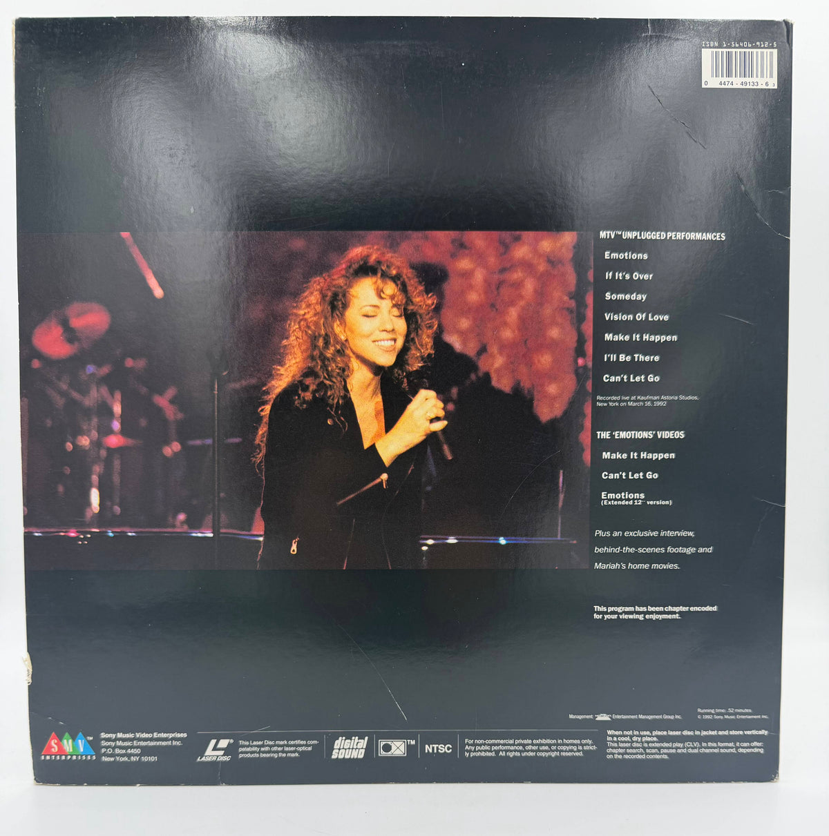 Mariah Carey: MTV Unplugged +3 (1992) – LaserDisc - VG+