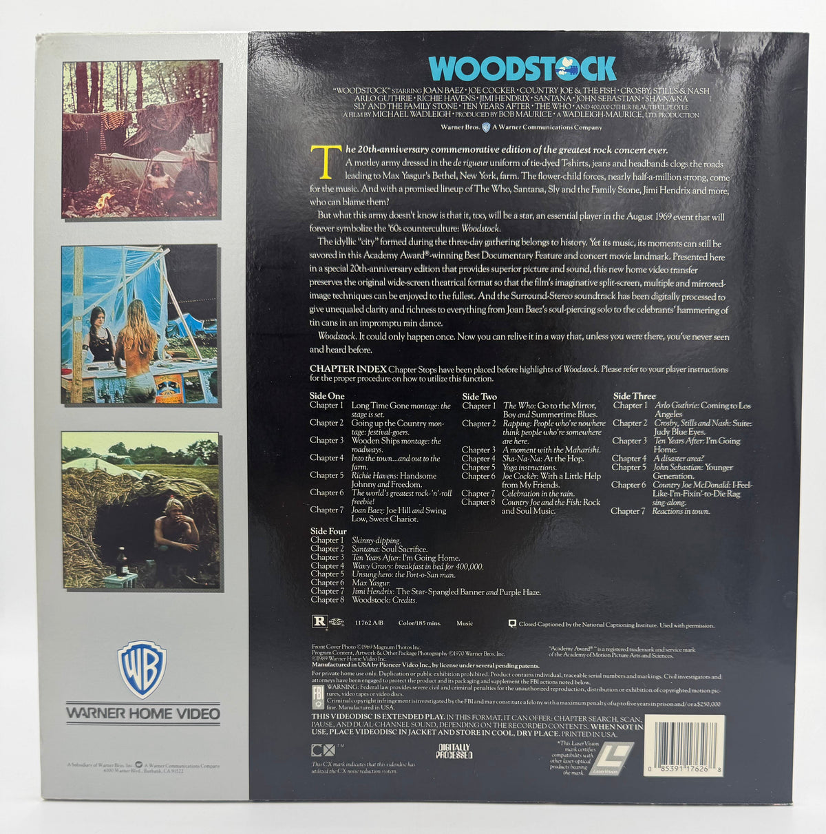 Woodstock: 3 Days Of Music, Peace And Love (1970) LaserDisc - EX