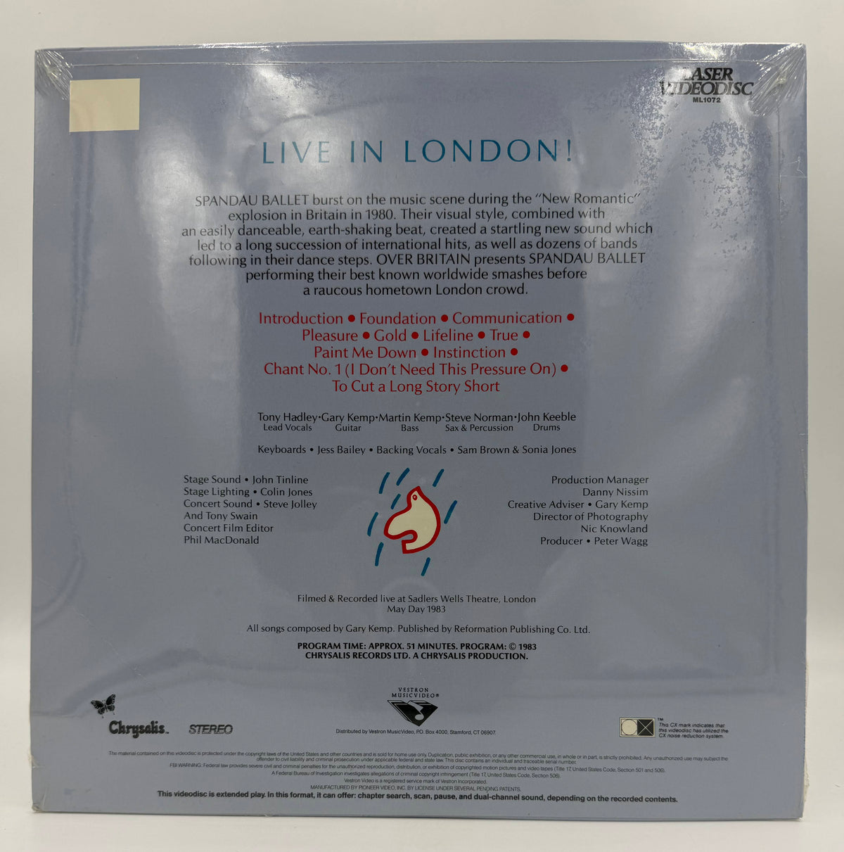 Spandau Ballet – Over Britain (Live in London) (1983) LaserDisc - EX - Factory Sealed