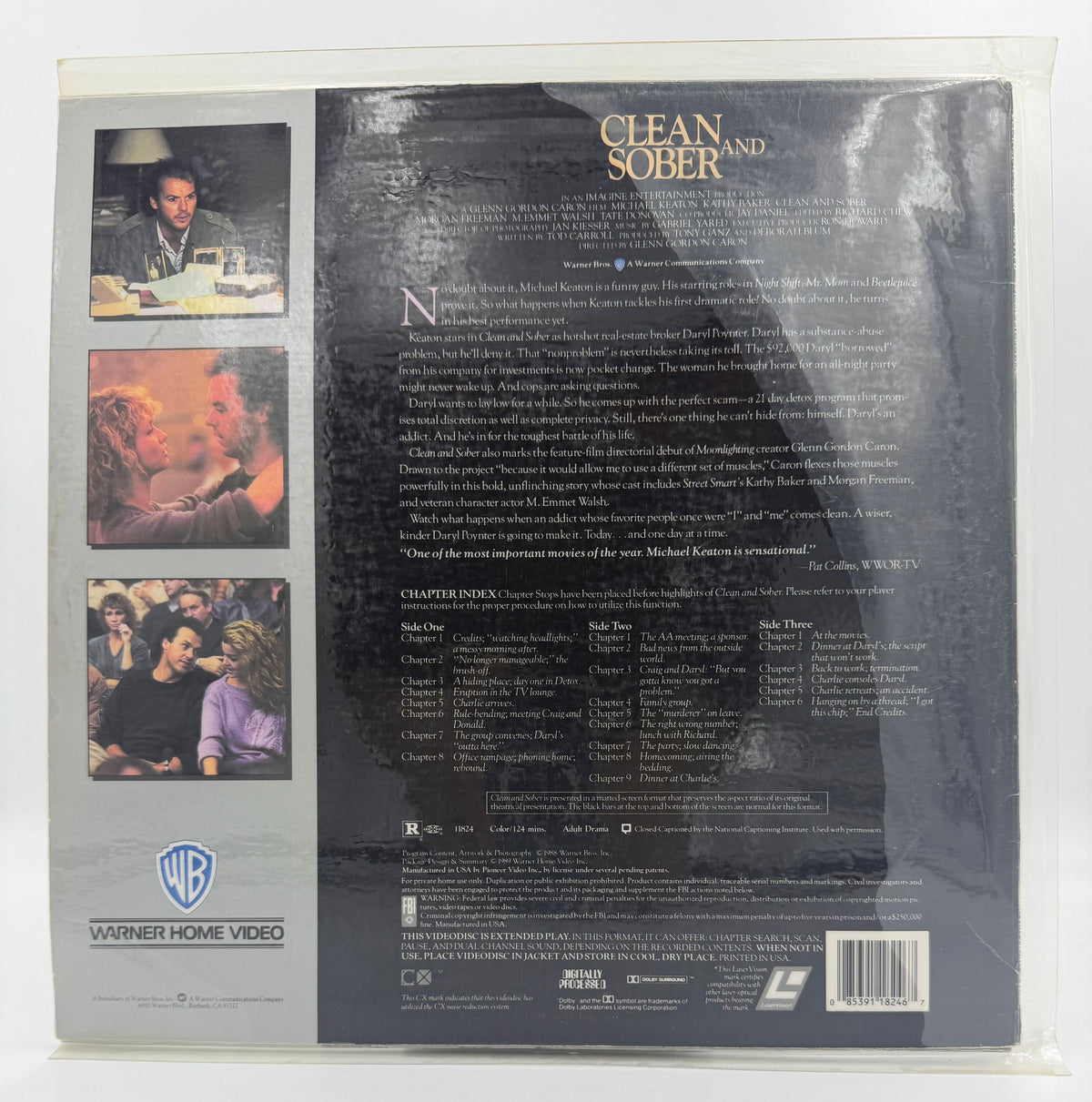 Clean and Sober – Extended Play Edition (1988/1989) LaserDisc - VG+