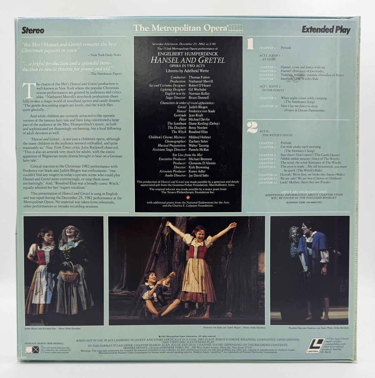 The Metropolitan Opera: Hansel and Gretel (1982/1983) LaserDisc - VG+/EX