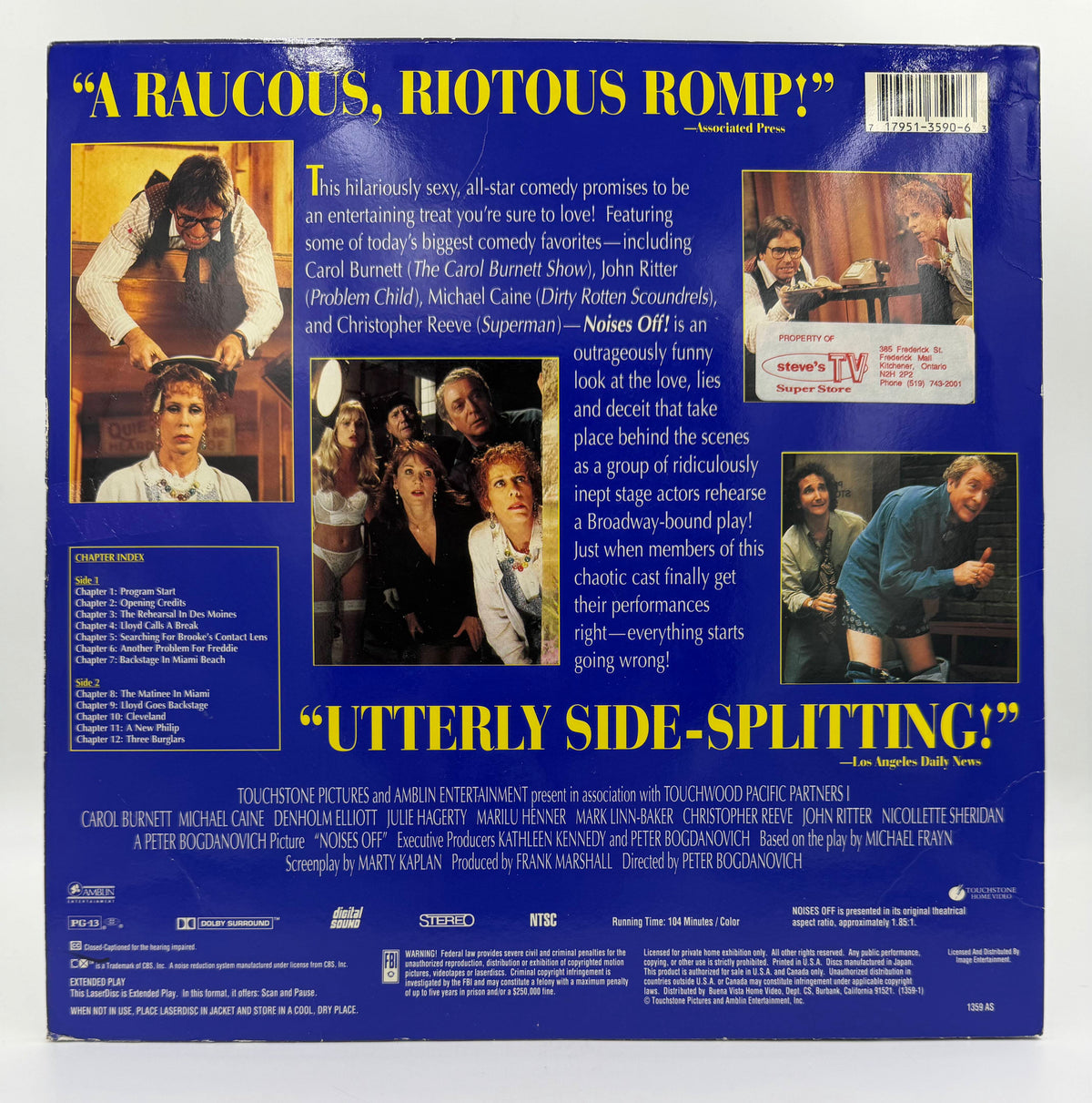Noises Off! (1992) – Letterbox LaserDisc - VG+