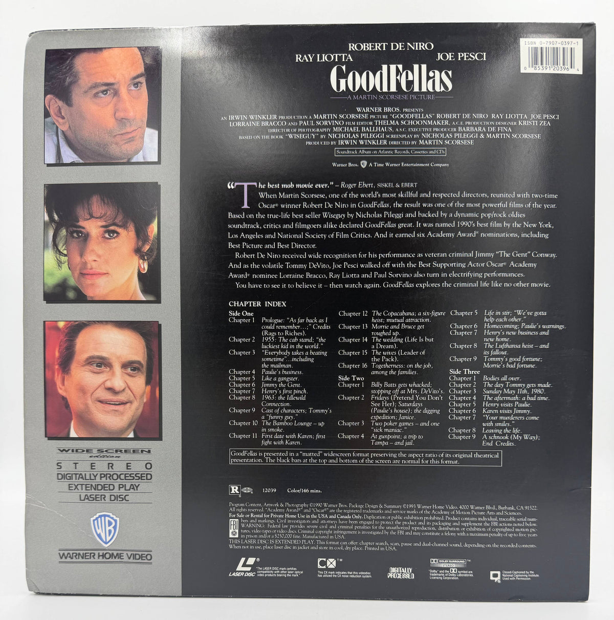 GoodFellas (1990 / 1993) – Widescreen Edition LaserDisc - VG+/EX