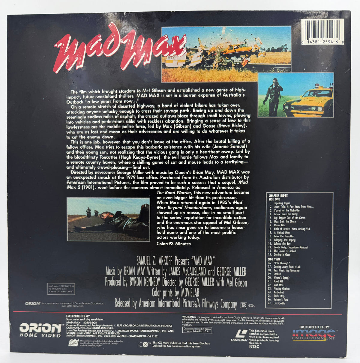 Mad Max (1979) – Widescreen Edition LaserDisc - VG+ Mel Gibson