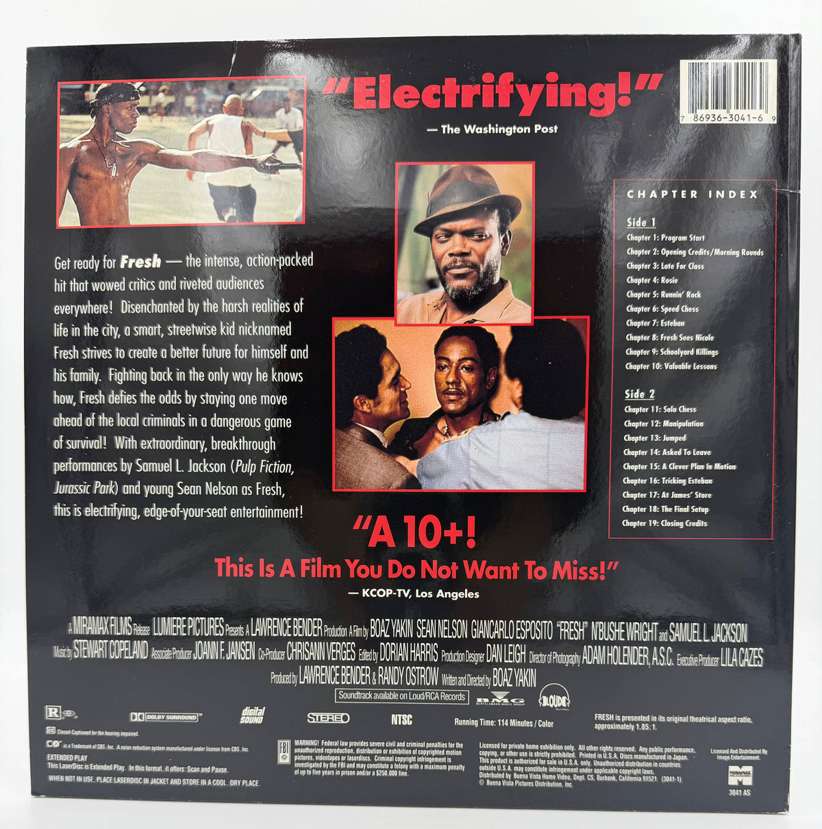 Fresh (1994 / 1995) Letterboxed Laserdisc - EX