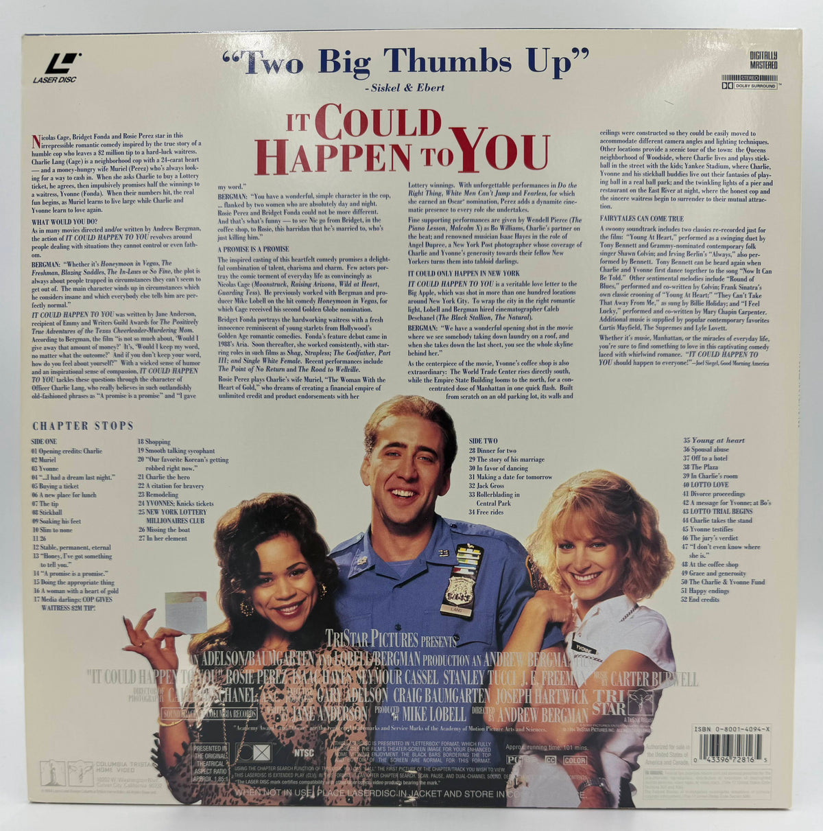 It Could Happen to You (1994) Deluxe Widescreen Presentation – LaserDisc - EX